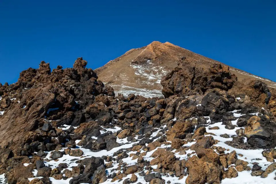 Teneriffa: Der schneebedeckte Teide orotavatal