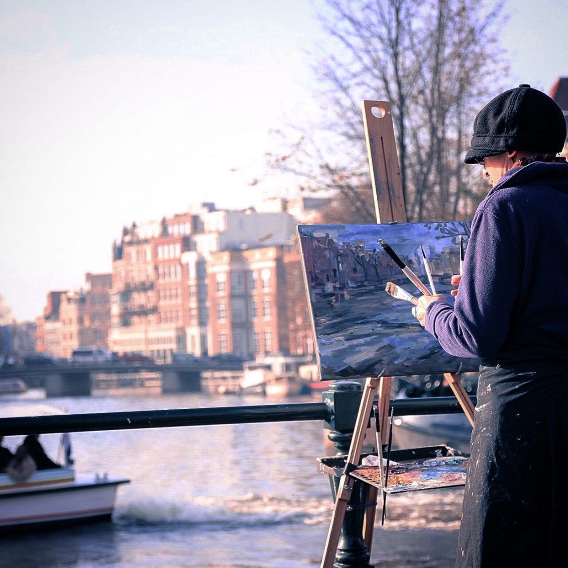 Malerin Amsterdam an der Amstel