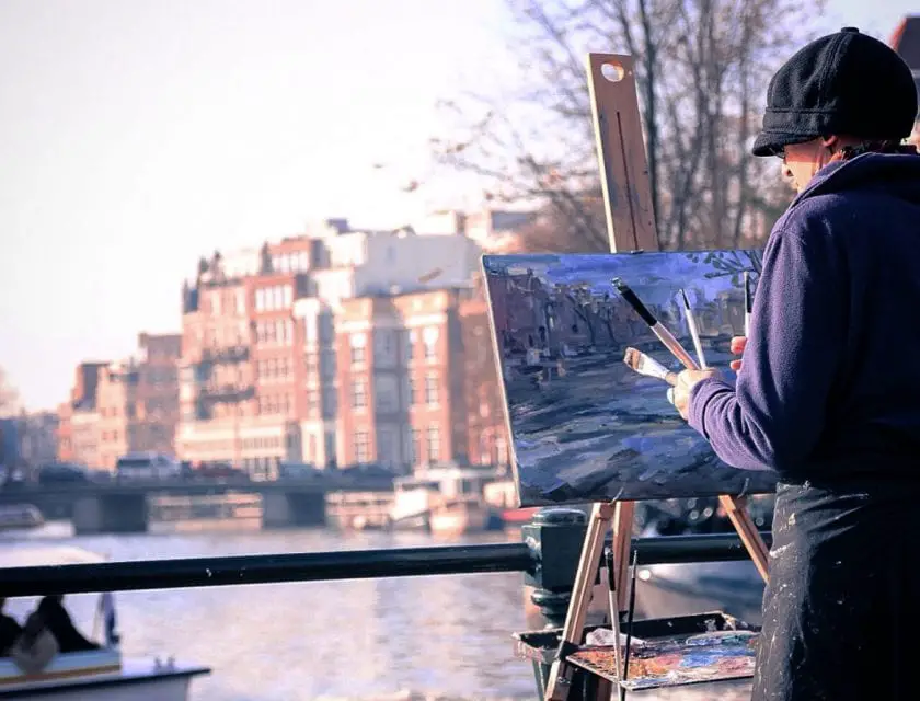 Malerin Amsterdam an der Amstel