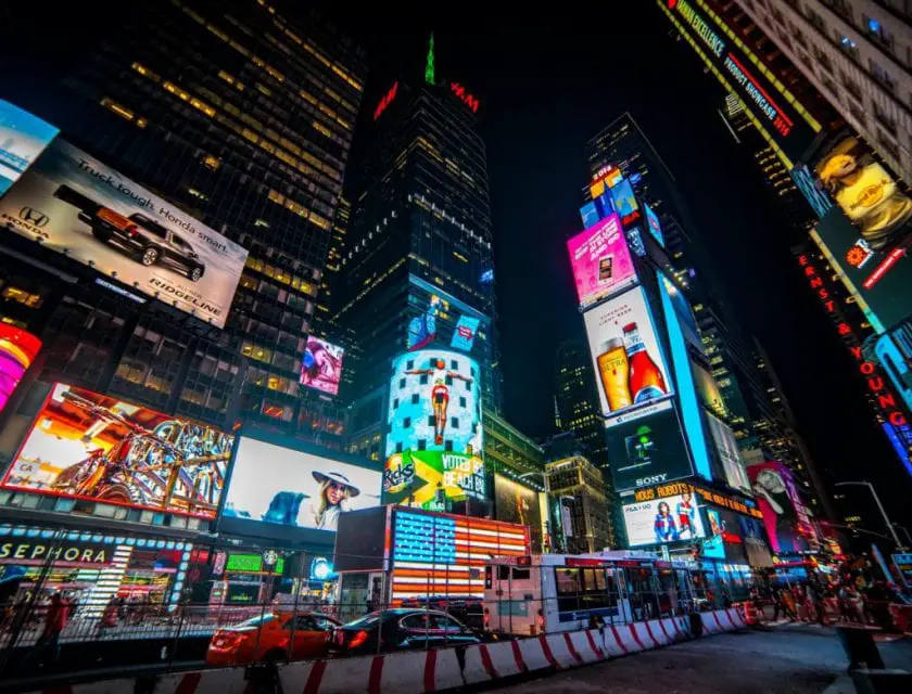 Viertel in New York Times Square nacht 