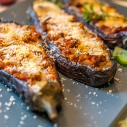 Überbackene Auberginen italienisch - Melanzane Ripiene Rezept