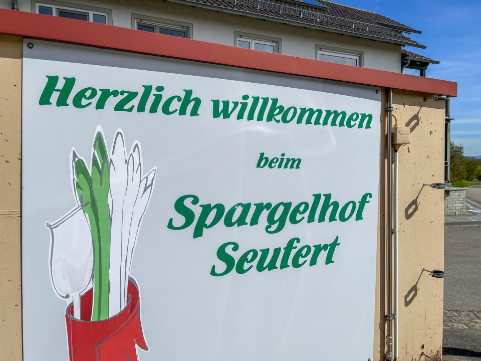 Spargelhof Seufert Schild Region schweinfurt